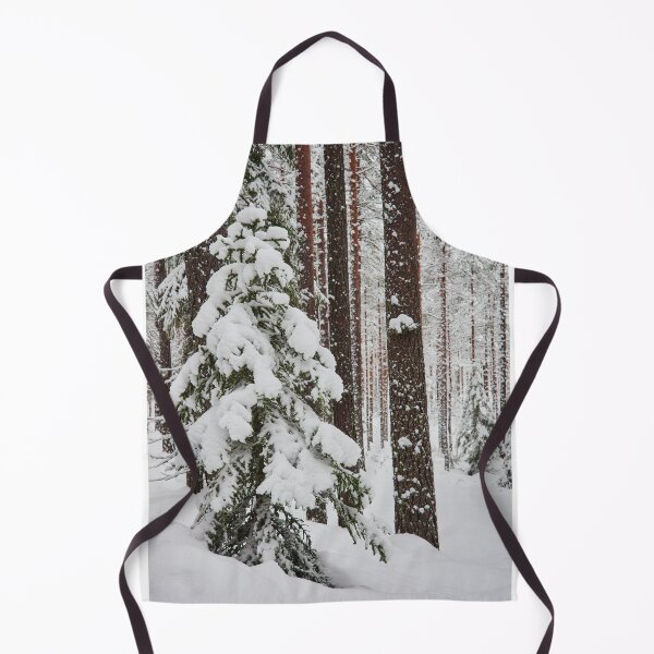 Item preview, Green spruce and red pines covered with white snow designed and sold by Jouko Lehto Photography.