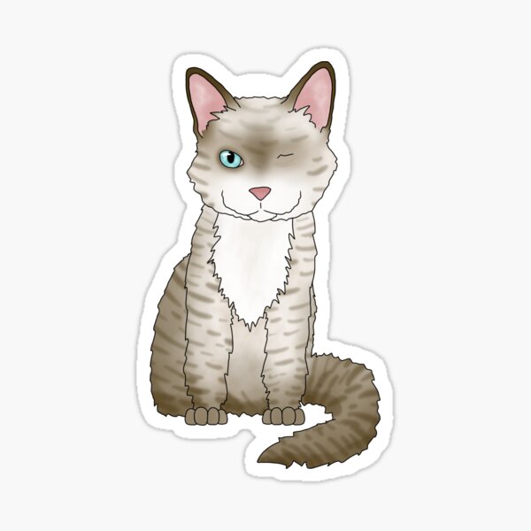 Silly Cat Stickers Cute Hippie Kitten Winking Eyes - Temu United