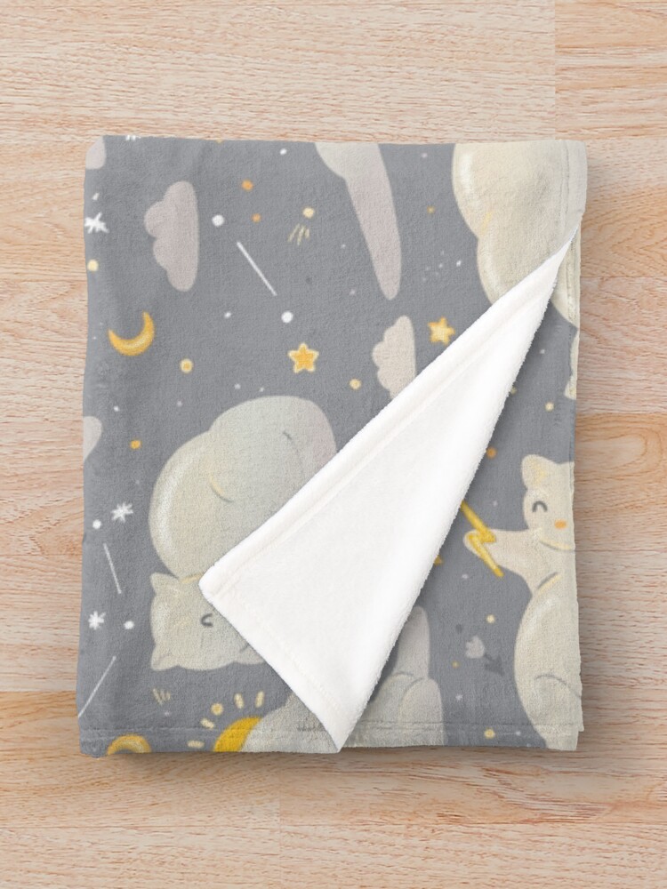 Alternate view of Kitty clouds Throw Blanket