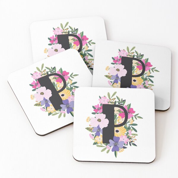 Item preview, Copy of Pretty Pink Yellow Floral Monogram P designed and sold by ketrena.