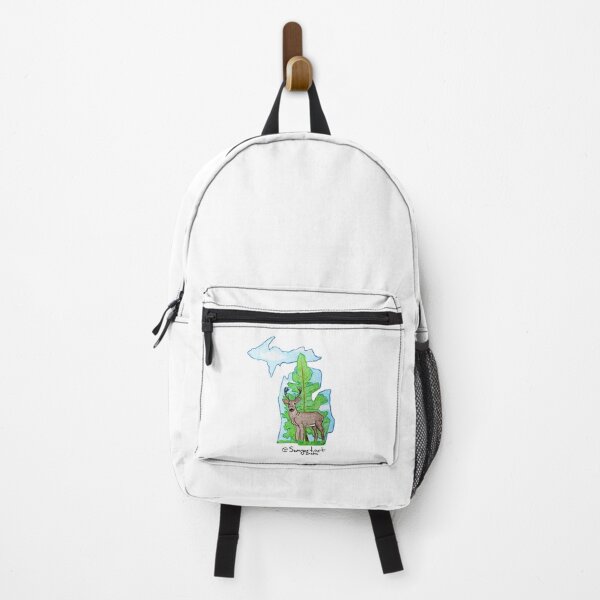 Item preview, Michigan Map Picture with Buck Deer, Pine Tree, and Blue Skies designed and sold by SwagartArt.