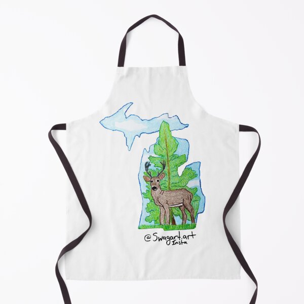 Item preview, Michigan Map Picture with Buck Deer, Pine Tree, and Blue Skies designed and sold by SwagartArt.