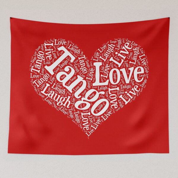 Item preview, Argentine Tango Heart with Live Laugh Tango Love Word Art designed and sold by infinitetango.