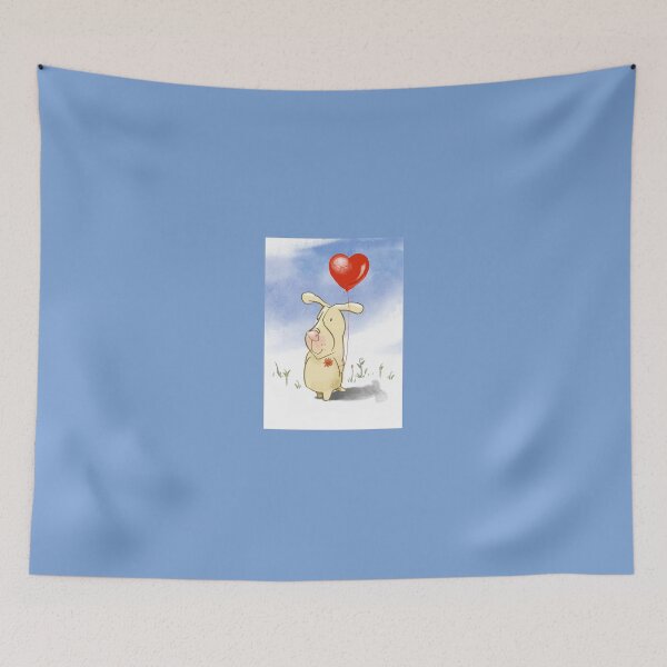 Item preview, Cute Puppy Valentine Red Balloon Heart to say I Love You designed and sold by Mary Jane Lange.