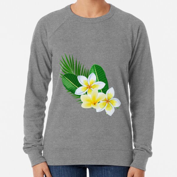 Tropical White Plumeria Lightweight Sweatshirt