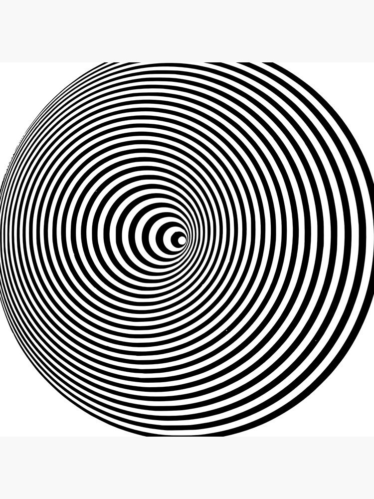 Black And White Op Art Spiral Art Print