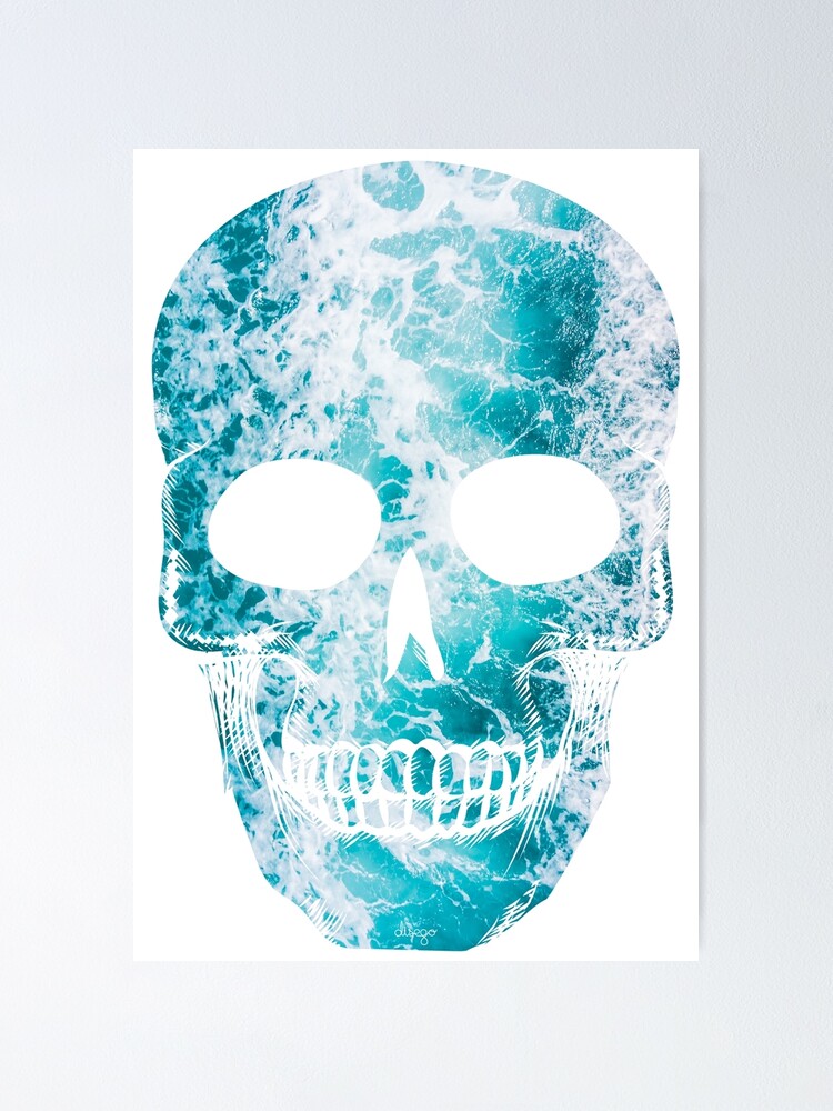 Alternate view of Salty skull design Poster