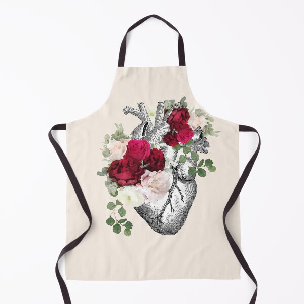 Item preview, Human heart illustration art, dark, purple roses, vintage effect designed and sold by Collagedream.