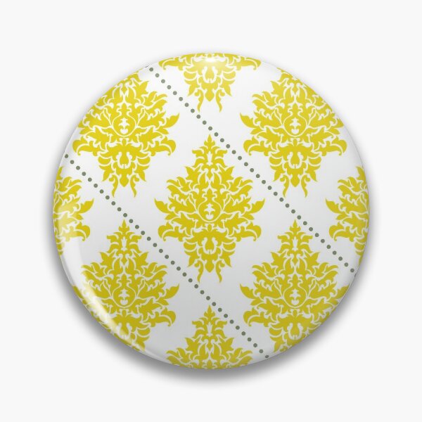 Item preview, Golden Yellow Floral Block Print Pattern designed and sold by Maanya-Tees.