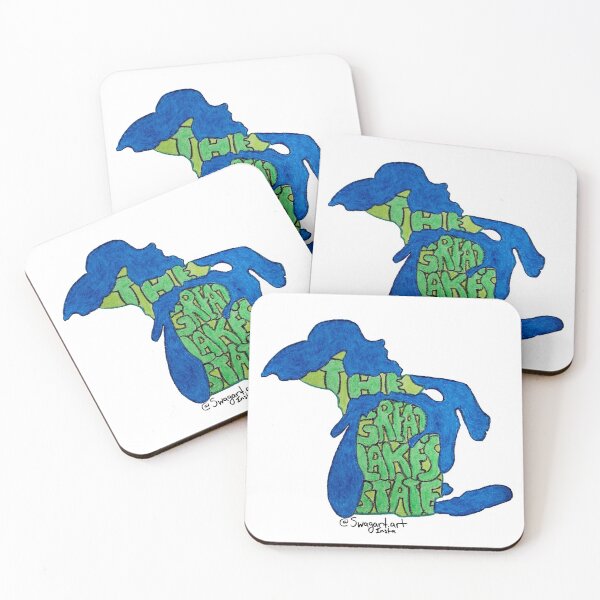 Item preview, The Great Lakes State Lettering in Michigan Map designed and sold by SwagartArt.