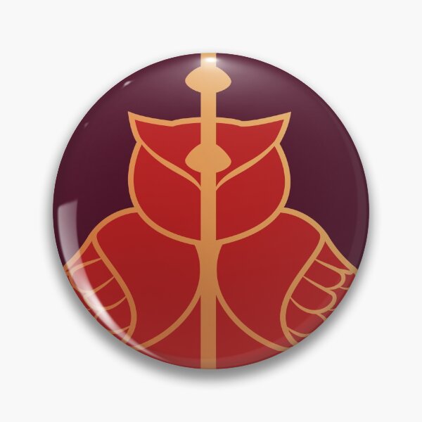 Relique hibou et serpent - rouge doré Badge
