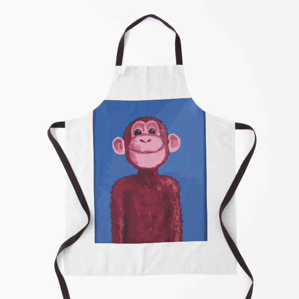 Item preview, Monkey Portrait - red monkey on blue background designed and sold by Ora Topiol-Feuer.