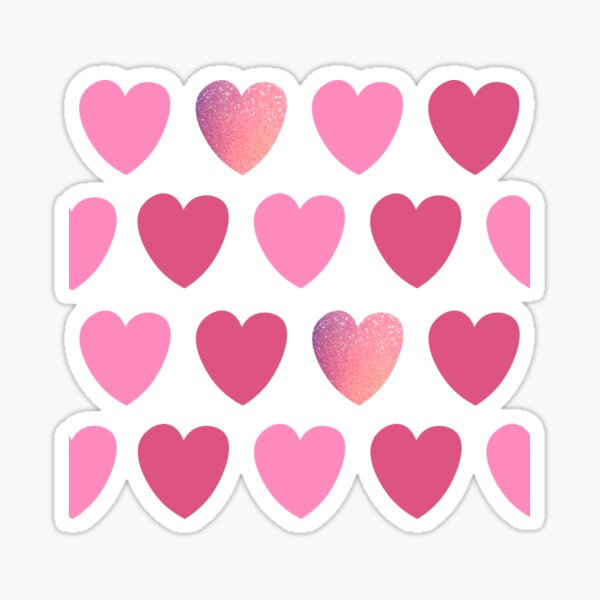 "Pink hearts" Sticker by KsaeniaArt Redbubble