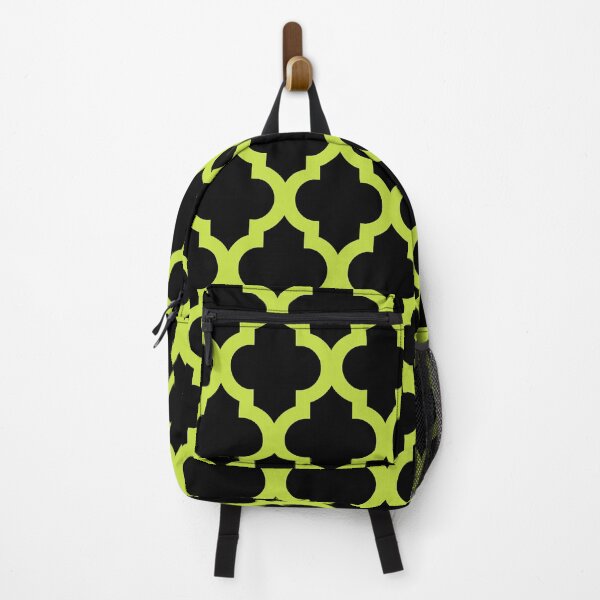 Item preview, Moroccan Quatrefoil Lattice Pattern Chartreuse & Black designed and sold by tonymagnerart.