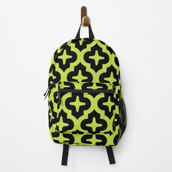 Item preview, Moroccan Quatrefoil Lattice Pattern Black & Chartreuse designed and sold by tonymagnerart.