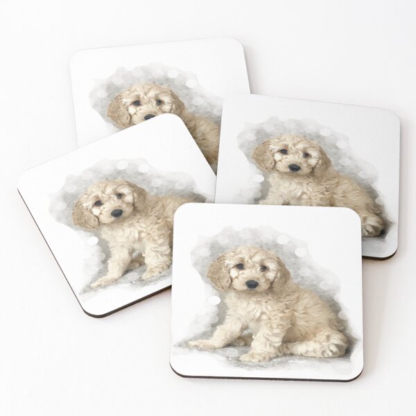 Item preview, Cockerpoo Cockapoo Watercolour and Bokeh Portrait designed and sold by OByD.