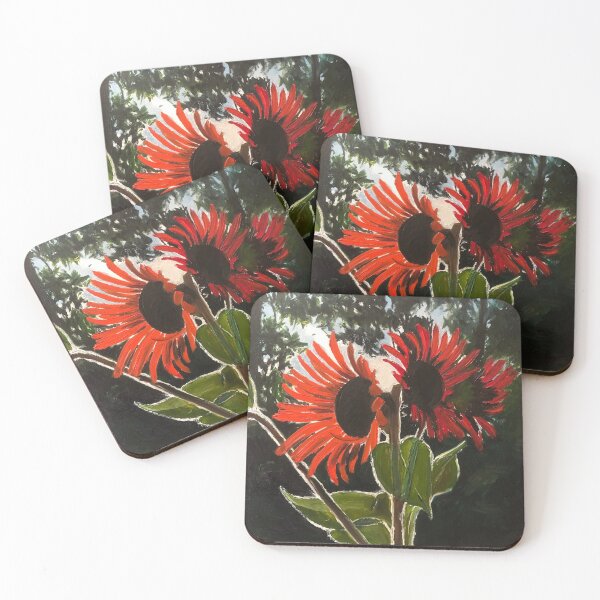 Item preview, Red Sunflowers in the Sun designed and sold by Blandine Broomfield.