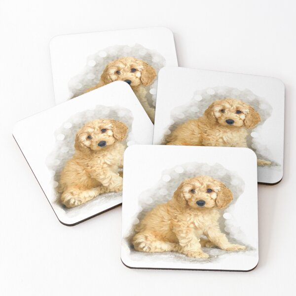 Item preview, Cockerpoo Cockapoo Watercolour and Bokeh Portrait designed and sold by OByD.