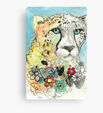 Cheetah Flowers Canvas Print