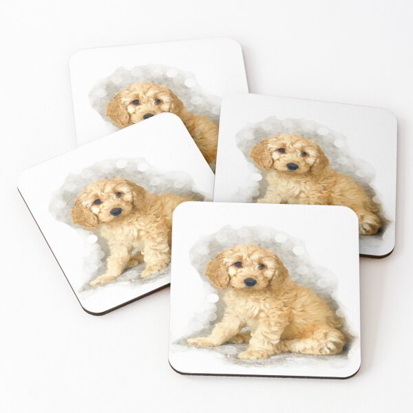 Item preview, Cockerpoo Cockapoo Watercolour and Bokeh Portrait designed and sold by OByD.