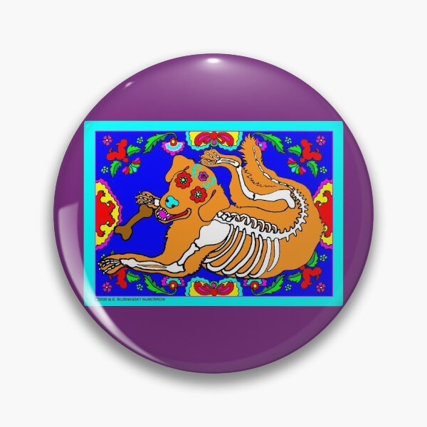 Item preview, Day of the Dead Golden Retriever designed and sold by M. E.  Bilisnansky McMorrow.