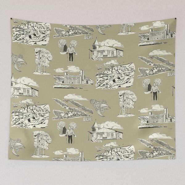 Item preview, Georgian Bay Toille de Jouy - Zen designed and sold by Quick Brown Fox Canada.