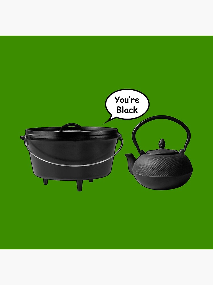 Pot calling Kettle black - Funny Saying Simple Idiom Illustration