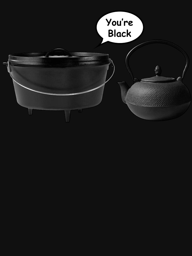 Pot calling Kettle black - Funny Saying Simple Idiom Illustration