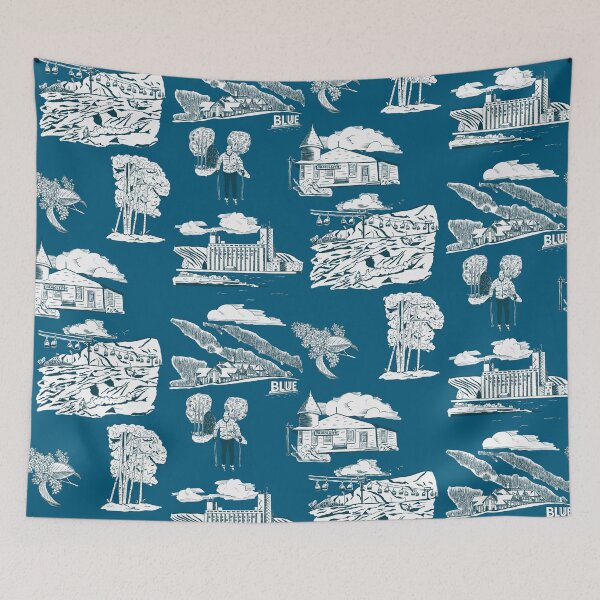 Item preview, Georgian Bay Toille de Jouy - Rich Teal designed and sold by Quick Brown Fox Canada.
