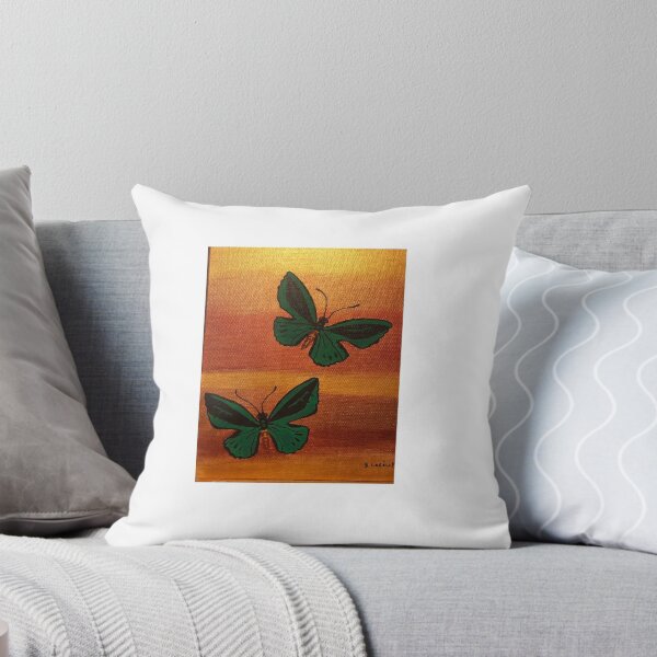 Item preview, Green birdwing butterflies on a metallic background  designed and sold by Suzgallery58.