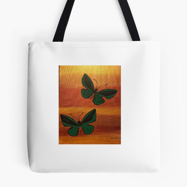 Item preview, Green birdwing butterflies on a metallic background  designed and sold by Suzgallery58.