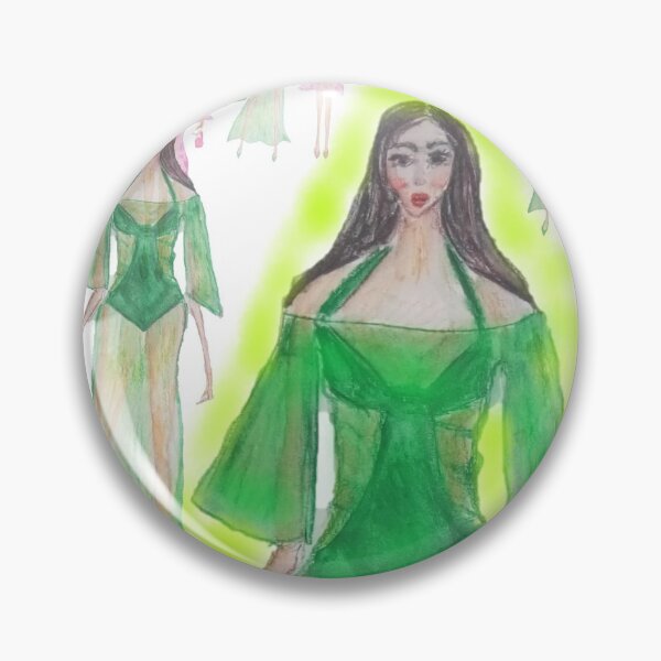 Item preview, GREEN AND PINK FASHION ILLUSTRATION  designed and sold by IvanaKada.