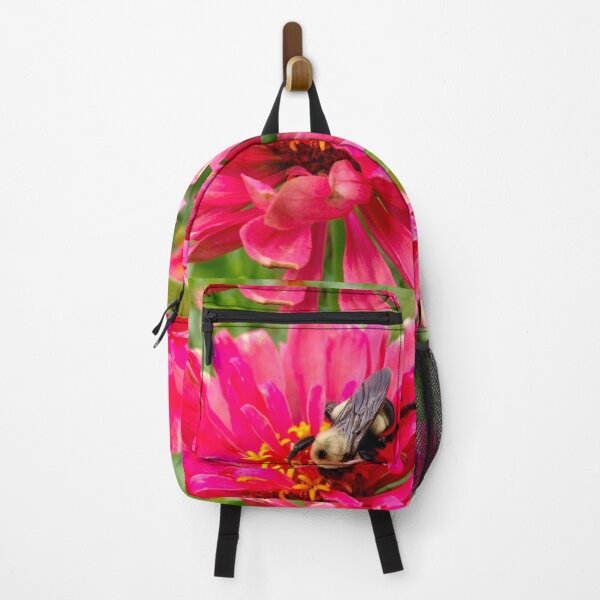 Item preview, Bumblebee on Pink Zinnia Flower on a Hot Summer Day designed and sold by PrettyLittlePic.