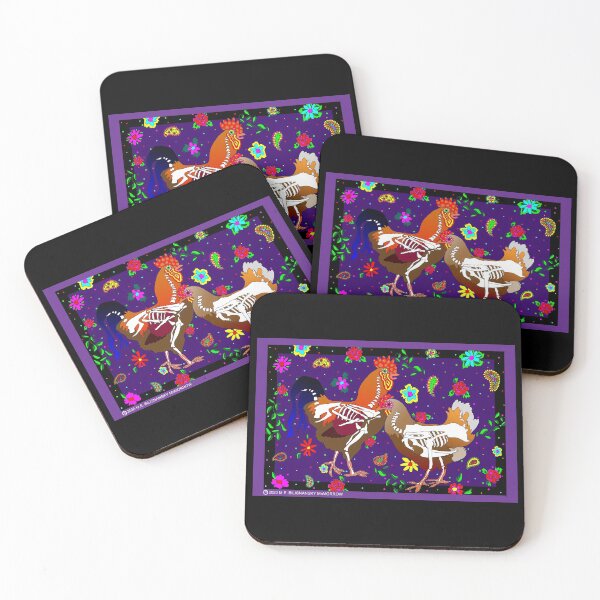 Item preview, Day of the Dead Chicken and Rooster designed and sold by M. E.  Bilisnansky McMorrow.