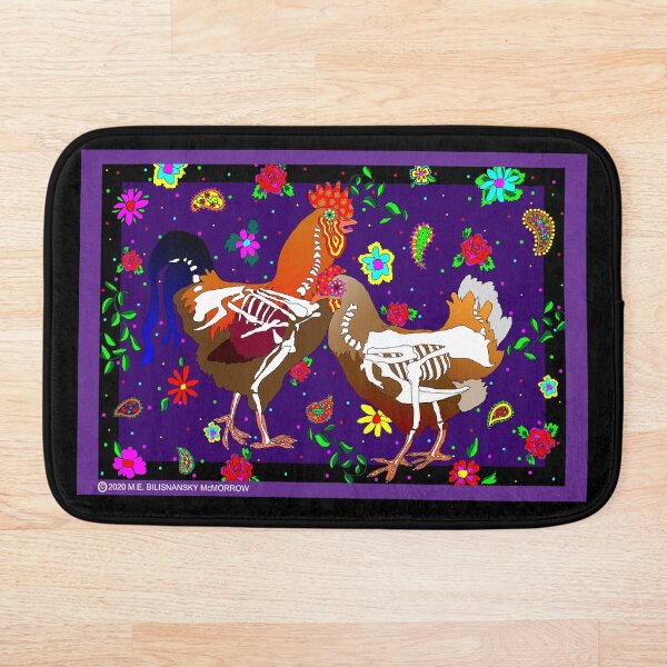 Item preview, Day of the Dead Chicken and Rooster designed and sold by M. E.  Bilisnansky McMorrow.