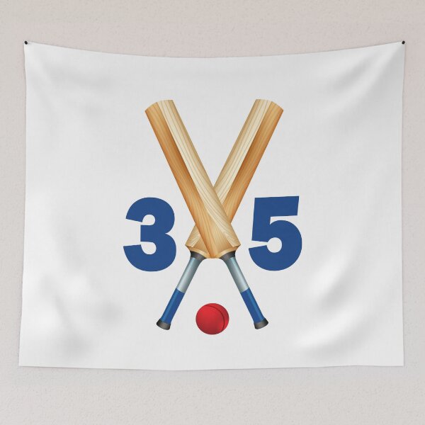 Item preview, Cricket number 35 - thirty five with bats and ball designed and sold by AllShirts21.