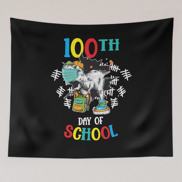 Item preview, 100th Day Of School Trex In Mask Virtual Schooling Dinosaur designed and sold by Dressed For  Duty.