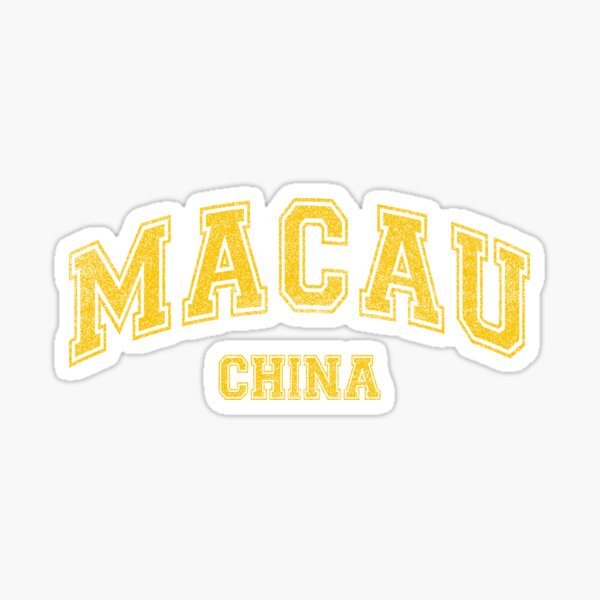 Item preview, Macau China, Classic College font, vintage grunge designed and sold by webdango.