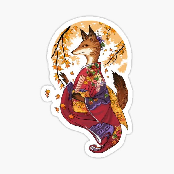 Maple Kitsune Sticker