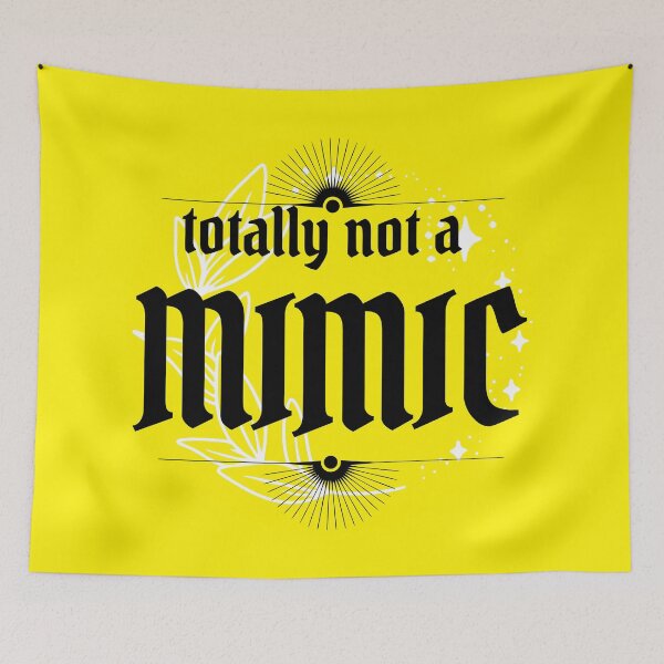 Item preview, Totally Not a Mimic - caution - nerdy phrase shirt designed and sold by BrandNameNerd.