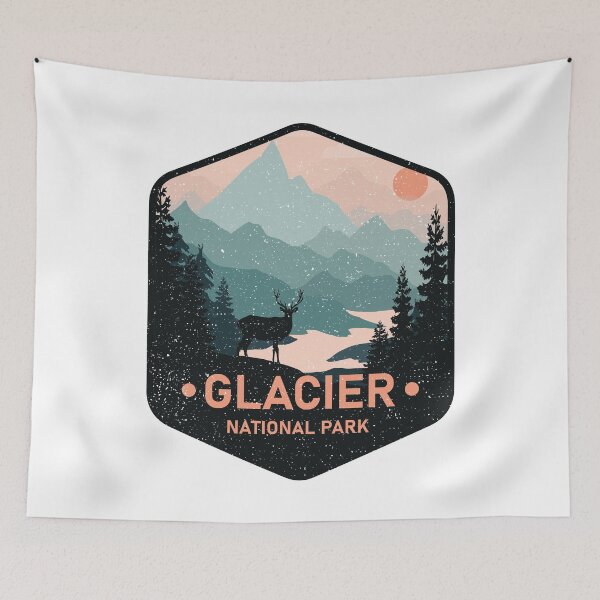 Item preview, Vintage Glacier National Park Deer Nature Mountain Gifts designed and sold by kalpanik_Rehana_Begum.