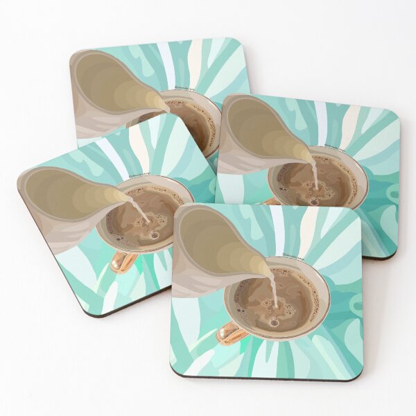 Item preview, Milk Poured in Coffee Cup (teal) designed and sold by Julitortellini.