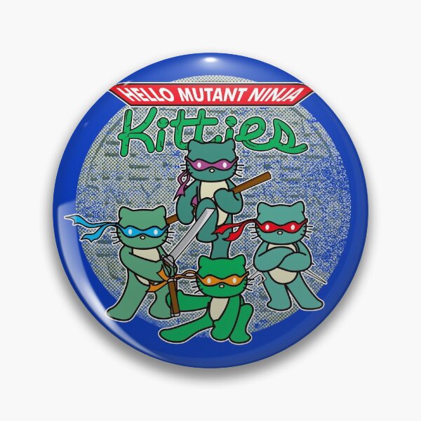 Item preview, Hello Mutant Ninja Kitties - 80s Parody Cartoon Mash-Up designed and sold by andabelart.