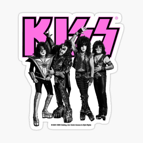 KISS ® The Band - Pink, Black and White Version Sticker