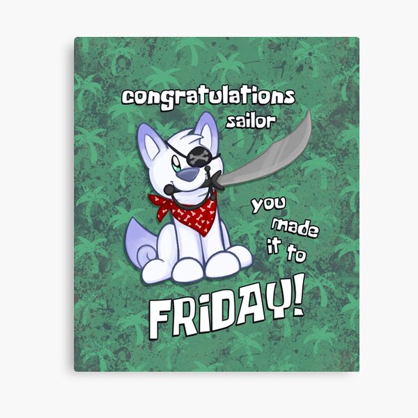 Scribble Kibble Pirate - Friday Canvas Print