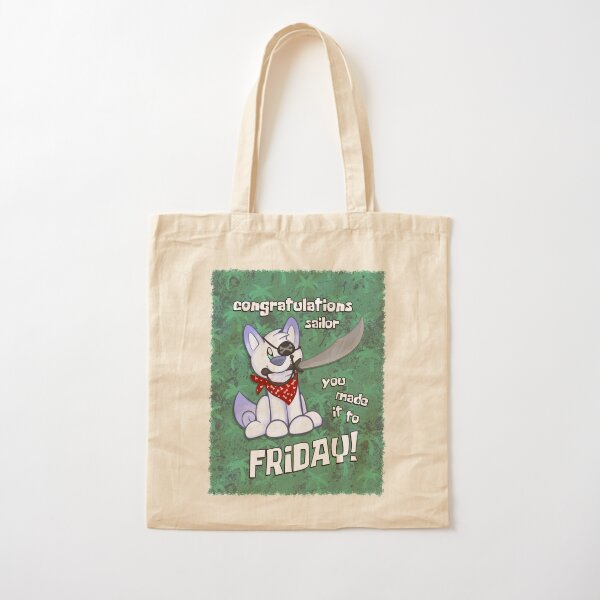 Scribble Kibble Pirate - Friday Cotton Tote Bag