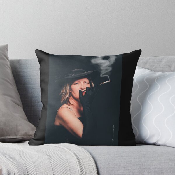 Item preview, 'Smokey Elegance' Portrait of a Smoking Woman designed and sold by mmmaxxx.