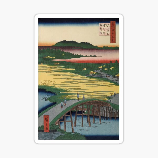 Item preview, Omokage Bridge over Kanda River Vintage Ukiyo-e Japanese Art designed and sold by VintageArchive.