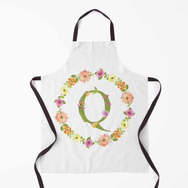 Item preview, Q Initial in a Watercolor Floral Wreath designed and sold by Pavnud.