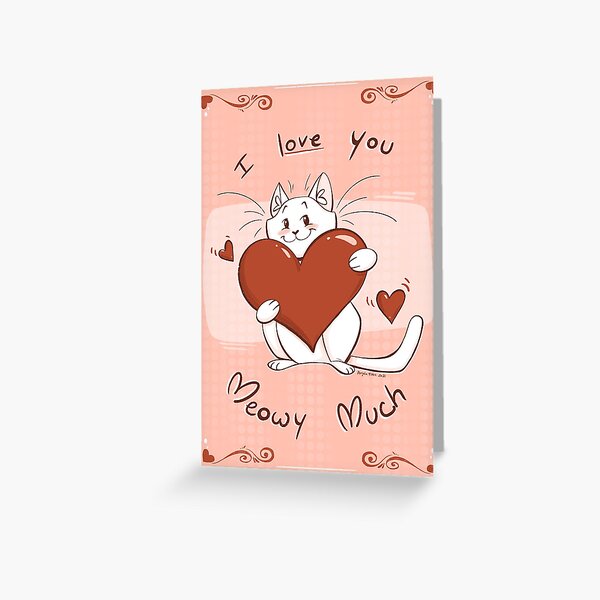 Vista previa del artículo con la obra «Te quiero mucho "miau"», diseñado y vendido por Angela Fikes.